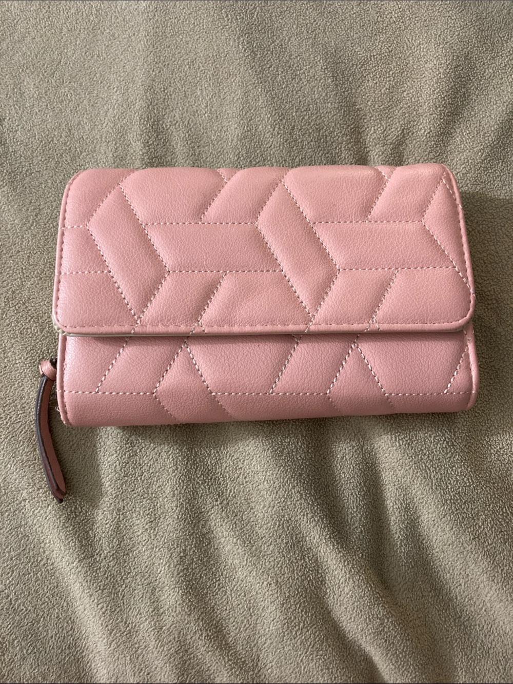 Pink Quilted Women's Clutch Wallet